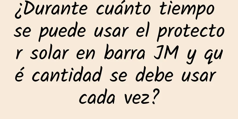¿Durante cuánto tiempo se puede usar el protector solar en barra JM y qué cantidad se debe usar cada vez?