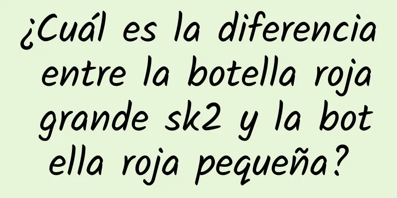 ¿Cuál es la diferencia entre la botella roja grande sk2 y la botella roja pequeña?