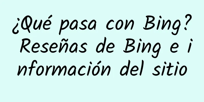 ¿Qué pasa con Bing? Reseñas de Bing e información del sitio