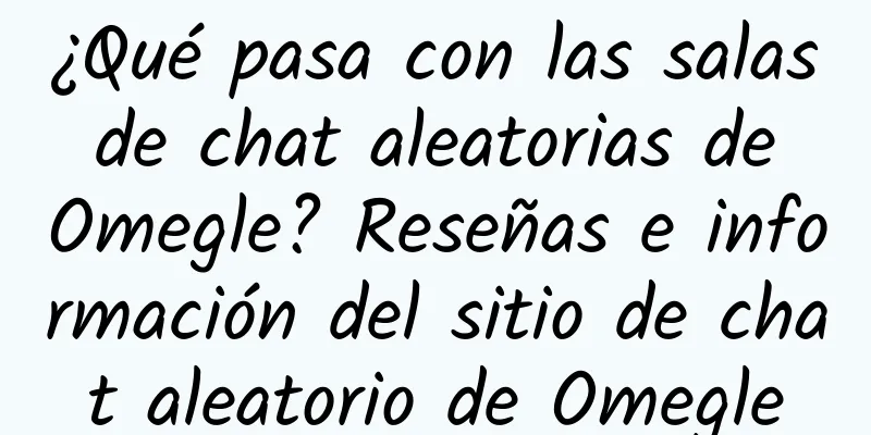 ¿Qué pasa con las salas de chat aleatorias de Omegle? Reseñas e información del sitio de chat aleatorio de Omegle
