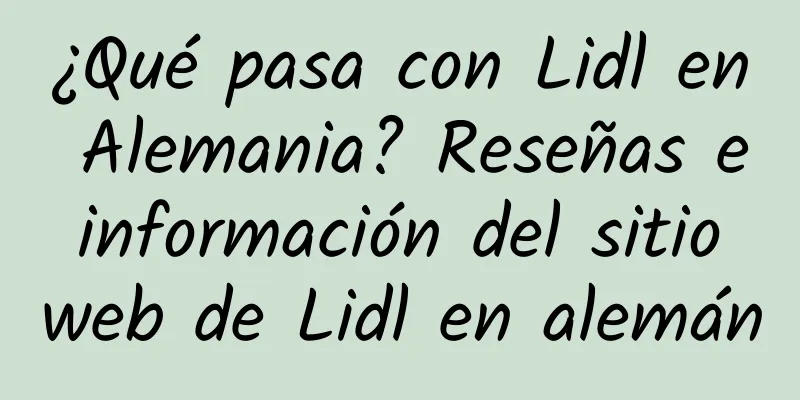 ¿Qué pasa con Lidl en Alemania? Reseñas e información del sitio web de Lidl en alemán