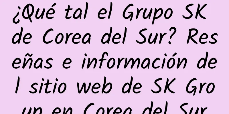 ¿Qué tal el Grupo SK de Corea del Sur? Reseñas e información del sitio web de SK Group en Corea del Sur