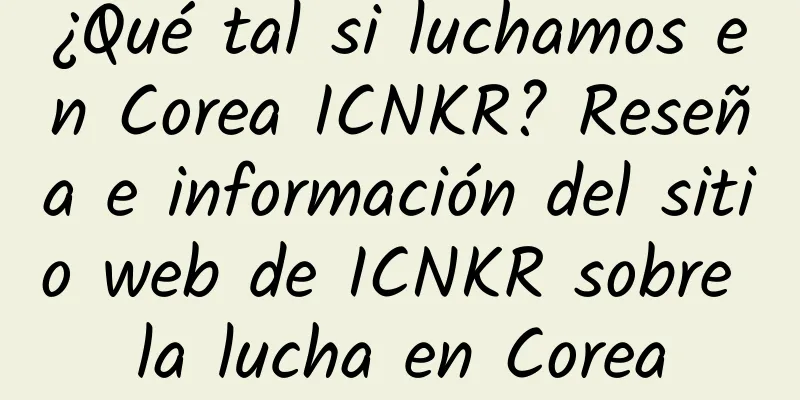 ¿Qué tal si luchamos en Corea ICNKR? Reseña e información del sitio web de ICNKR sobre la lucha en Corea