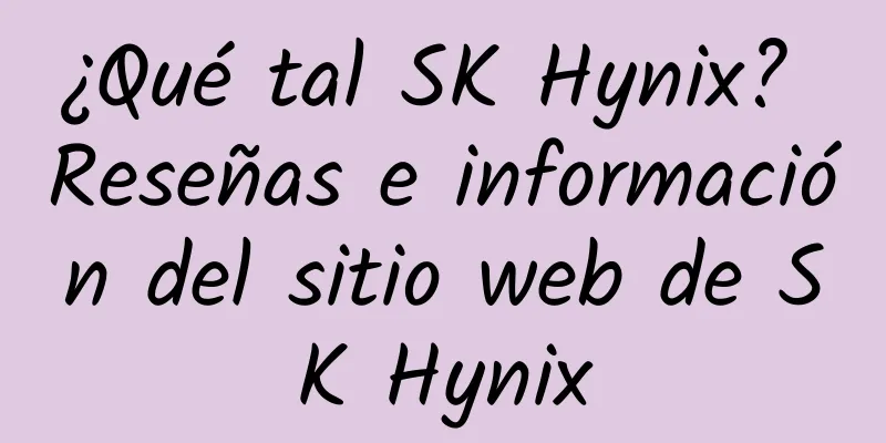 ¿Qué tal SK Hynix? Reseñas e información del sitio web de SK Hynix