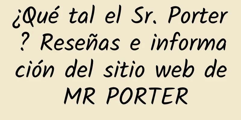 ¿Qué tal el Sr. Porter? Reseñas e información del sitio web de MR PORTER