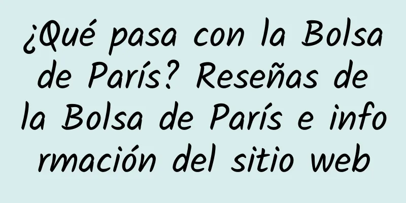 ¿Qué pasa con la Bolsa de París? Reseñas de la Bolsa de París e información del sitio web