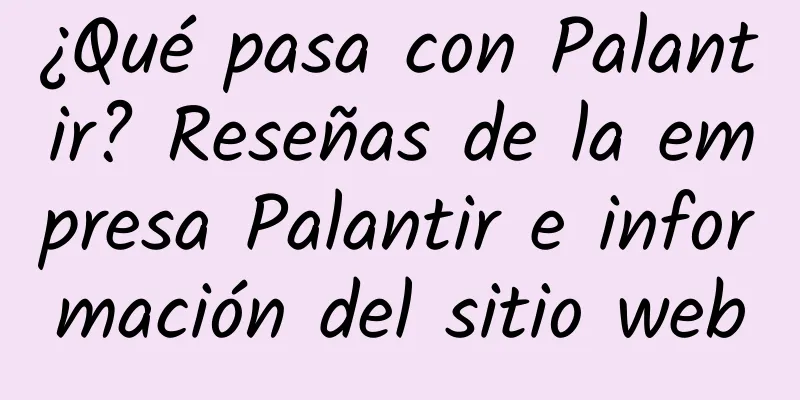 ¿Qué pasa con Palantir? Reseñas de la empresa Palantir e información del sitio web