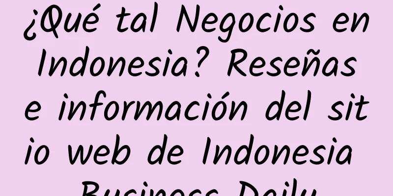 ¿Qué tal Negocios en Indonesia? Reseñas e información del sitio web de Indonesia Business Daily