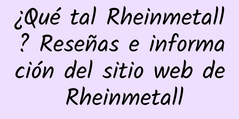 ¿Qué tal Rheinmetall? Reseñas e información del sitio web de Rheinmetall