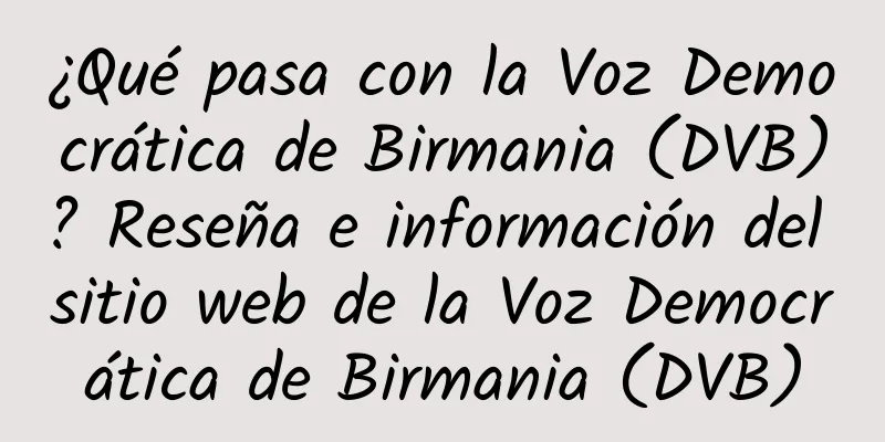 ¿Qué pasa con la Voz Democrática de Birmania (DVB)? Reseña e información del sitio web de la Voz Democrática de Birmania (DVB)