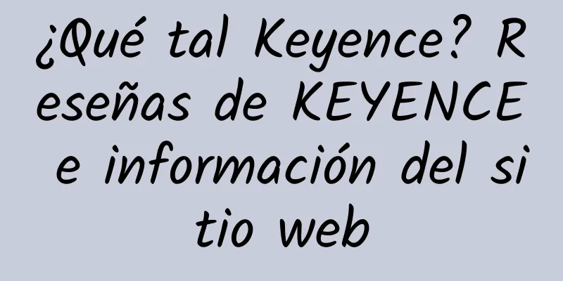 ¿Qué tal Keyence? Reseñas de KEYENCE e información del sitio web