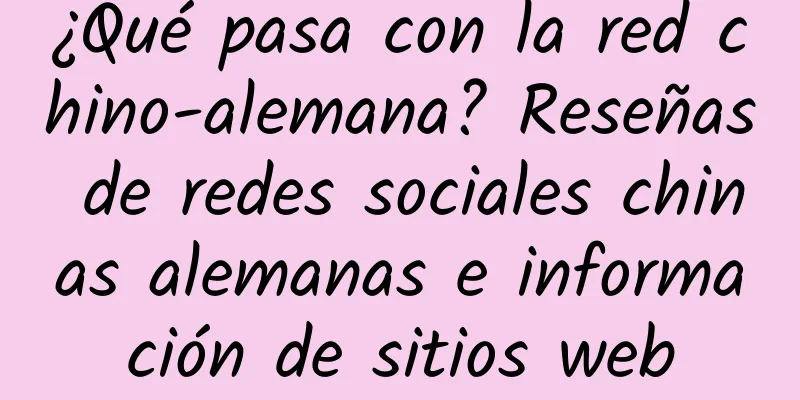 ¿Qué pasa con la red chino-alemana? Reseñas de redes sociales chinas alemanas e información de sitios web