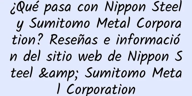 ¿Qué pasa con Nippon Steel y Sumitomo Metal Corporation? Reseñas e información del sitio web de Nippon Steel & Sumitomo Metal Corporation