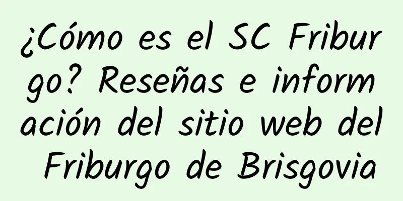¿Cómo es el SC Friburgo? Reseñas e información del sitio web del Friburgo de Brisgovia