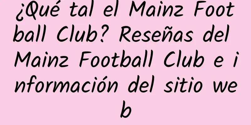 ¿Qué tal el Mainz Football Club? Reseñas del Mainz Football Club e información del sitio web