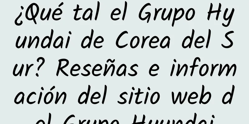 ¿Qué tal el Grupo Hyundai de Corea del Sur? Reseñas e información del sitio web del Grupo Hyundai