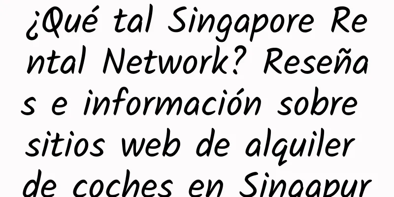 ¿Qué tal Singapore Rental Network? Reseñas e información sobre sitios web de alquiler de coches en Singapur