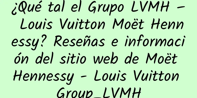 ¿Qué tal el Grupo LVMH – Louis Vuitton Moët Hennessy? Reseñas e información del sitio web de Moët Hennessy - Louis Vuitton Group_LVMH