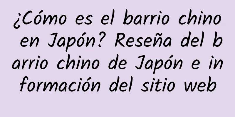 ¿Cómo es el barrio chino en Japón? Reseña del barrio chino de Japón e información del sitio web
