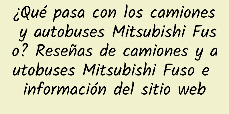 ¿Qué pasa con los camiones y autobuses Mitsubishi Fuso? Reseñas de camiones y autobuses Mitsubishi Fuso e información del sitio web