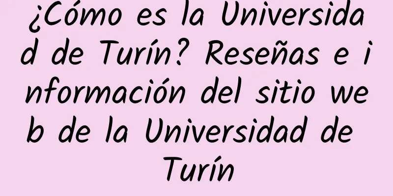 ¿Cómo es la Universidad de Turín? Reseñas e información del sitio web de la Universidad de Turín