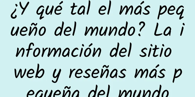 ¿Y qué tal el más pequeño del mundo? La información del sitio web y reseñas más pequeña del mundo