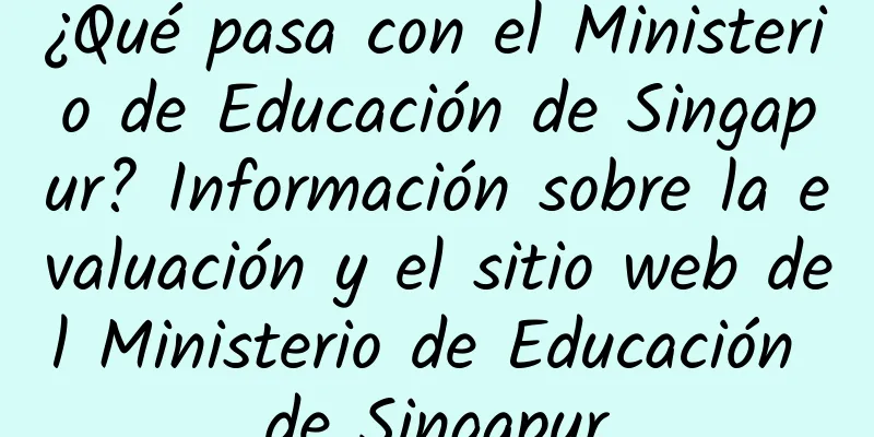 ¿Qué pasa con el Ministerio de Educación de Singapur? Información sobre la evaluación y el sitio web del Ministerio de Educación de Singapur
