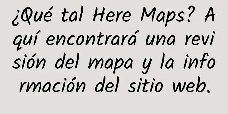 ¿Qué tal Here Maps? Aquí encontrará una revisión del mapa y la información del sitio web.