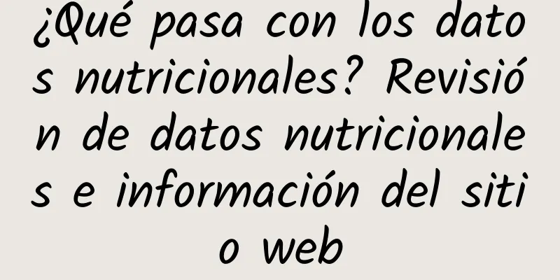 ¿Qué pasa con los datos nutricionales? Revisión de datos nutricionales e información del sitio web