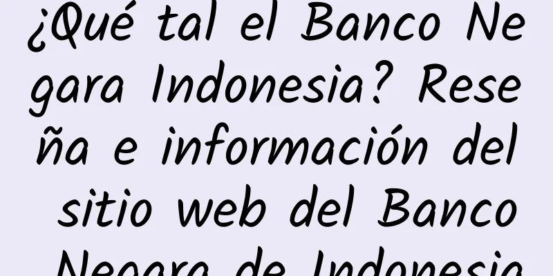 ¿Qué tal el Banco Negara Indonesia? Reseña e información del sitio web del Banco Negara de Indonesia