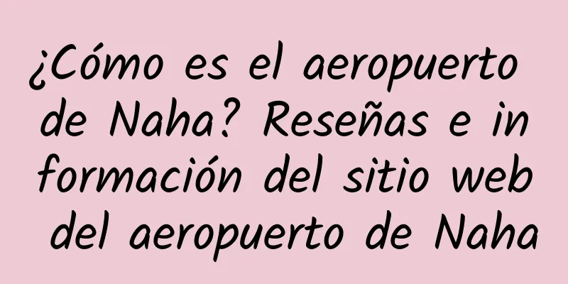 ¿Cómo es el aeropuerto de Naha? Reseñas e información del sitio web del aeropuerto de Naha