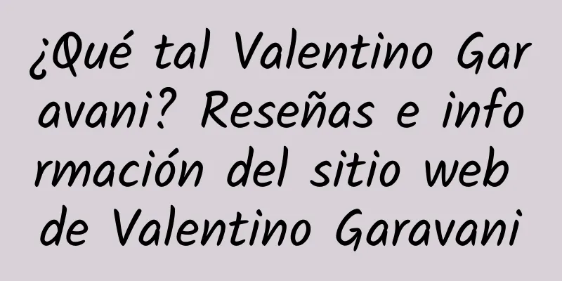 ¿Qué tal Valentino Garavani? Reseñas e información del sitio web de Valentino Garavani