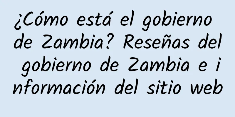 ¿Cómo está el gobierno de Zambia? Reseñas del gobierno de Zambia e información del sitio web