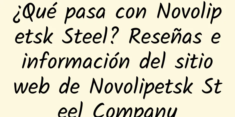 ¿Qué pasa con Novolipetsk Steel? Reseñas e información del sitio web de Novolipetsk Steel Company