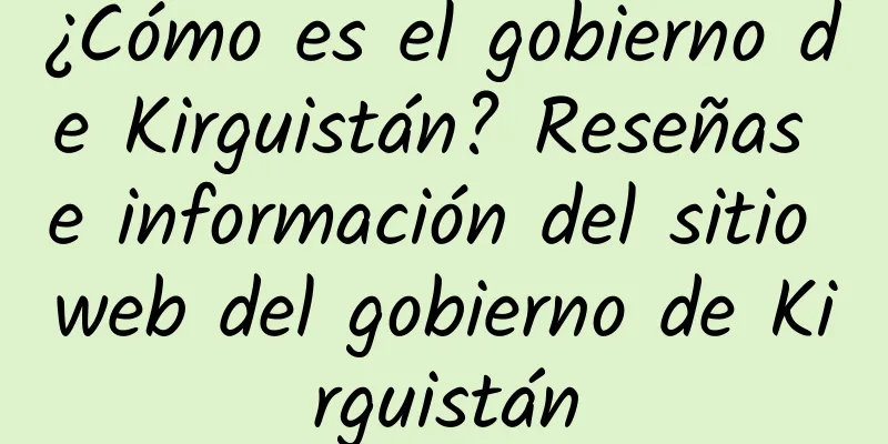 ¿Cómo es el gobierno de Kirguistán? Reseñas e información del sitio web del gobierno de Kirguistán