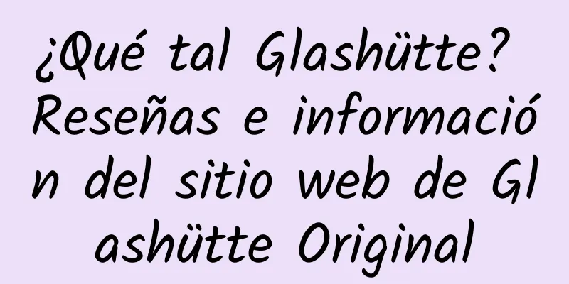 ¿Qué tal Glashütte? Reseñas e información del sitio web de Glashütte Original