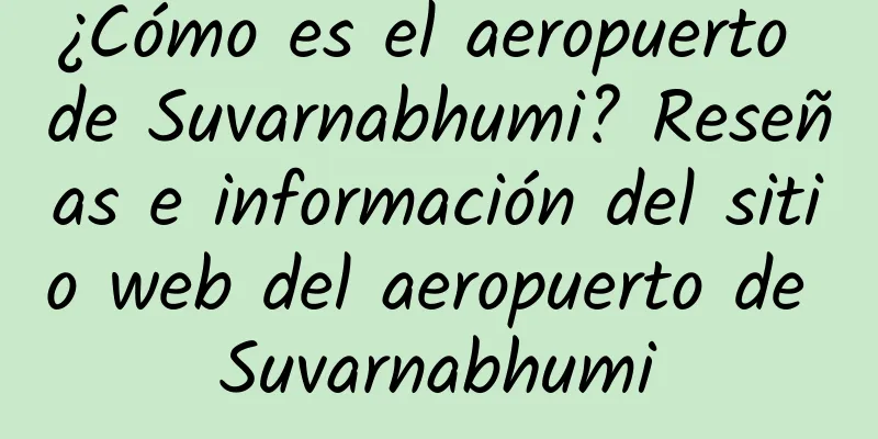 ¿Cómo es el aeropuerto de Suvarnabhumi? Reseñas e información del sitio web del aeropuerto de Suvarnabhumi