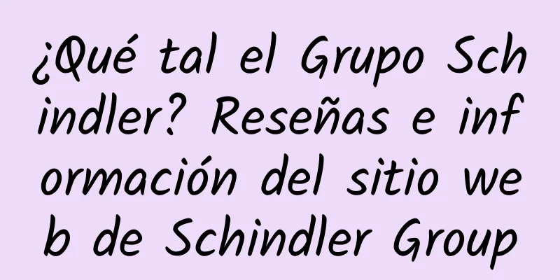 ¿Qué tal el Grupo Schindler? Reseñas e información del sitio web de Schindler Group