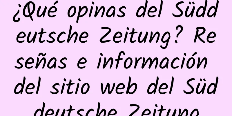 ¿Qué opinas del Süddeutsche Zeitung? Reseñas e información del sitio web del Süddeutsche Zeitung