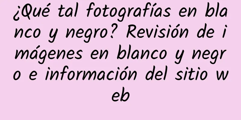 ¿Qué tal fotografías en blanco y negro? Revisión de imágenes en blanco y negro e información del sitio web