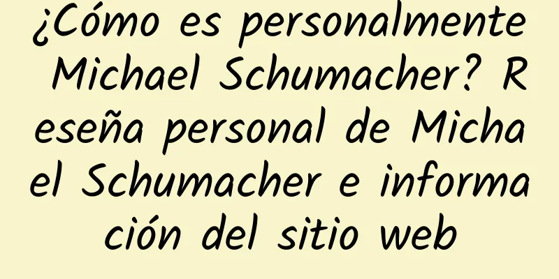 ¿Cómo es personalmente Michael Schumacher? Reseña personal de Michael Schumacher e información del sitio web