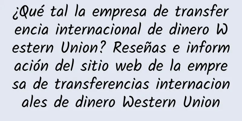 ¿Qué tal la empresa de transferencia internacional de dinero Western Union? Reseñas e información del sitio web de la empresa de transferencias internacionales de dinero Western Union