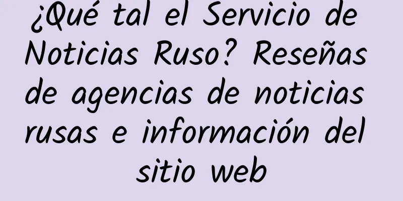 ¿Qué tal el Servicio de Noticias Ruso? Reseñas de agencias de noticias rusas e información del sitio web