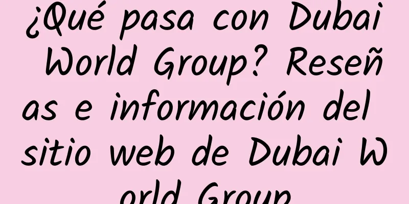 ¿Qué pasa con Dubai World Group? Reseñas e información del sitio web de Dubai World Group