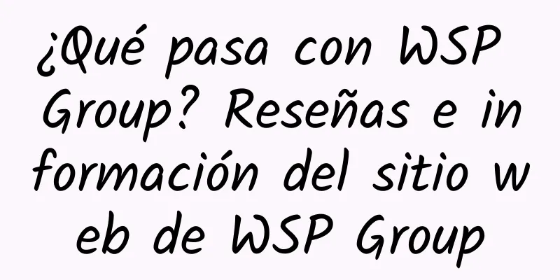 ¿Qué pasa con WSP Group? Reseñas e información del sitio web de WSP Group