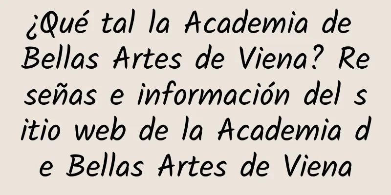 ¿Qué tal la Academia de Bellas Artes de Viena? Reseñas e información del sitio web de la Academia de Bellas Artes de Viena