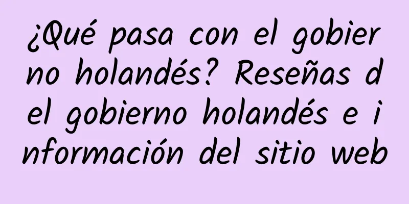 ¿Qué pasa con el gobierno holandés? Reseñas del gobierno holandés e información del sitio web