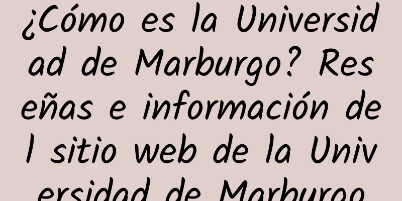¿Cómo es la Universidad de Marburgo? Reseñas e información del sitio web de la Universidad de Marburgo