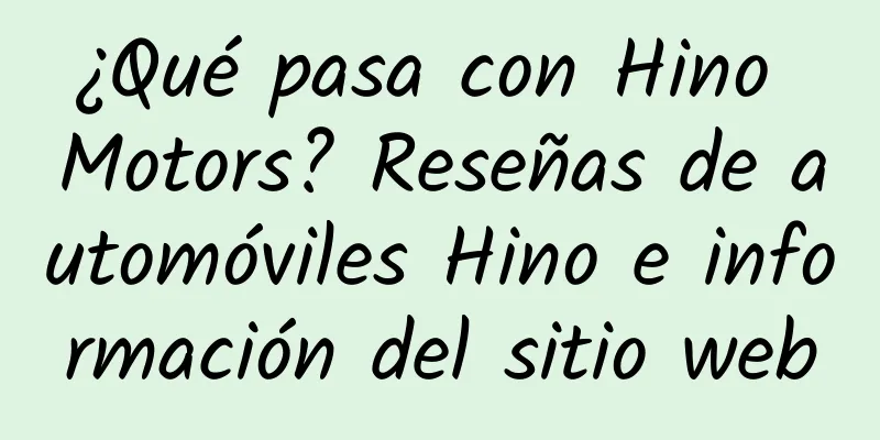 ¿Qué pasa con Hino Motors? Reseñas de automóviles Hino e información del sitio web