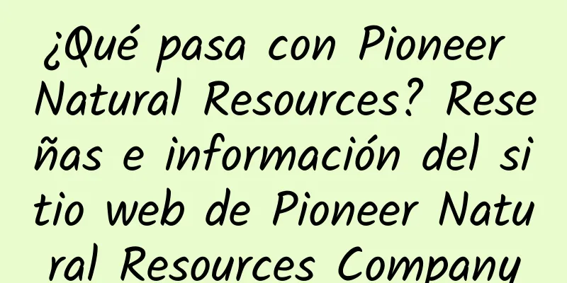 ¿Qué pasa con Pioneer Natural Resources? Reseñas e información del sitio web de Pioneer Natural Resources Company